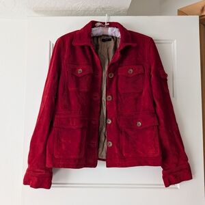 J. Crew Red Suede Jacket Size Small